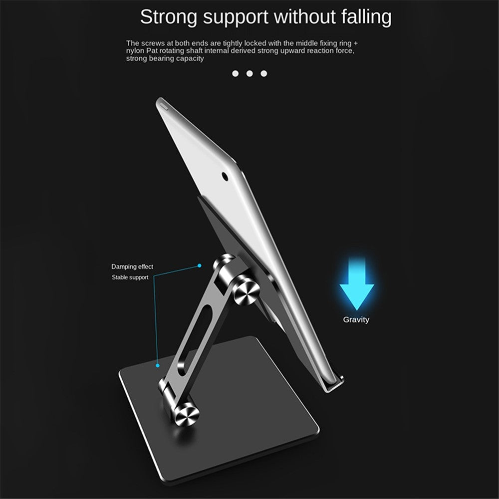 MT-134 Aluminum Alloy Adjustable Tablet Stand Desktop Anti-Slip Folding Tablet Holder