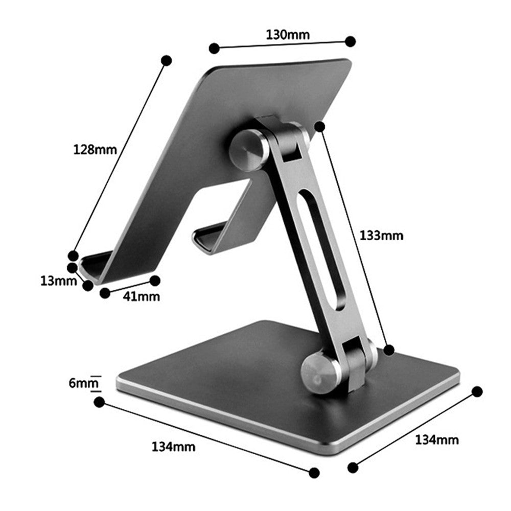 MT-134 Aluminum Alloy Adjustable Tablet Stand Desktop Anti-Slip Folding Tablet Holder