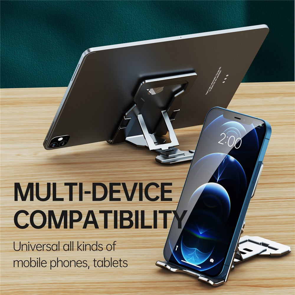 Portable Foldable Aluminum Alloy Cell Phone Holder Adjustable Desktop Phone Bracket Stand