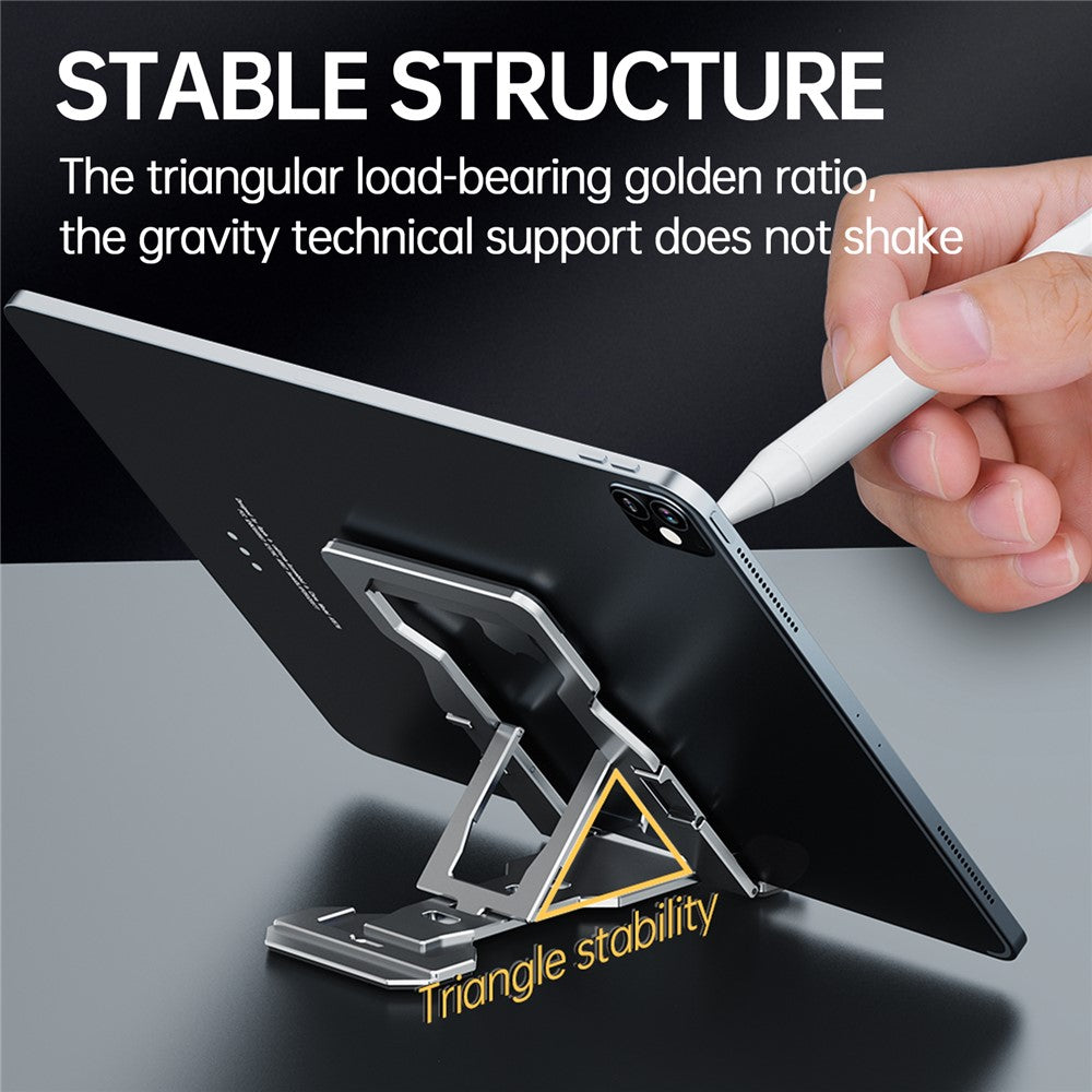 Portable Foldable Aluminum Alloy Cell Phone Holder Adjustable Desktop Phone Bracket Stand
