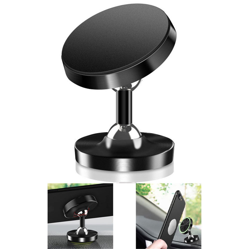 DW-55 Frosted Magnetic Car Dashboard Phone Holder Stand 360 Degrees Rotating Metal Phone Bracket