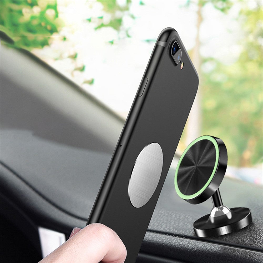DW-55 Frosted Magnetic Car Dashboard Phone Holder Stand 360 Degrees Rotating Metal Phone Bracket