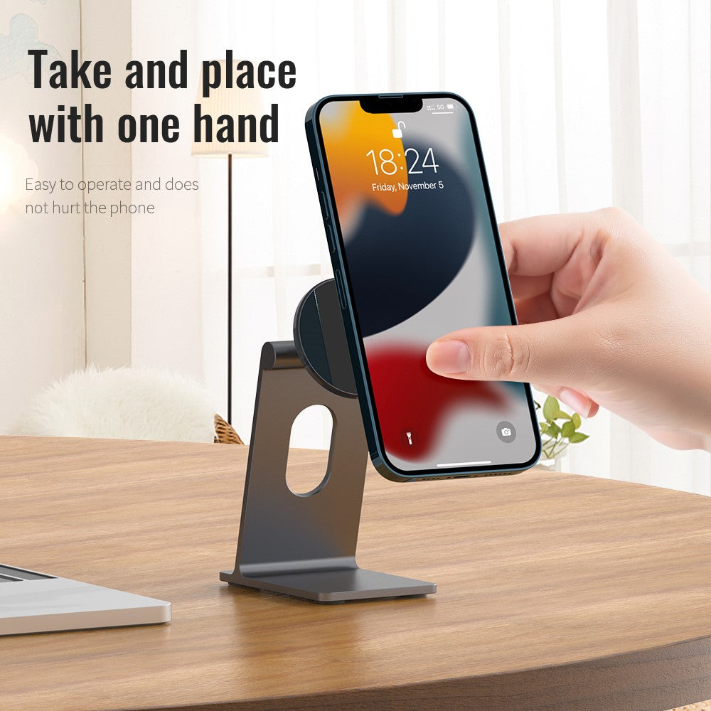 R-JUST SJ18 Universal Aluminium Alloy Desktop Phone Stand Holder Magnetic Tablet Phone Bracket