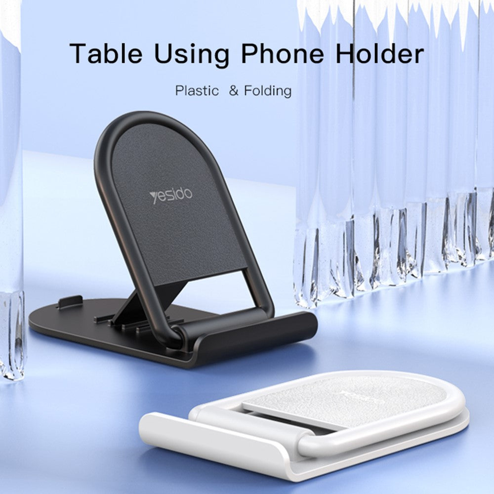 YESIDO C141 Folding Hands-free Phone Holder 4 Angles Adjustable Anti-slip Desktop Stand