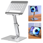 H06 Laptop Holder Riser 360 Degree Swivel Computer Tablet Stand Height Adjustable Aluminum Alloy Desktop Bracket