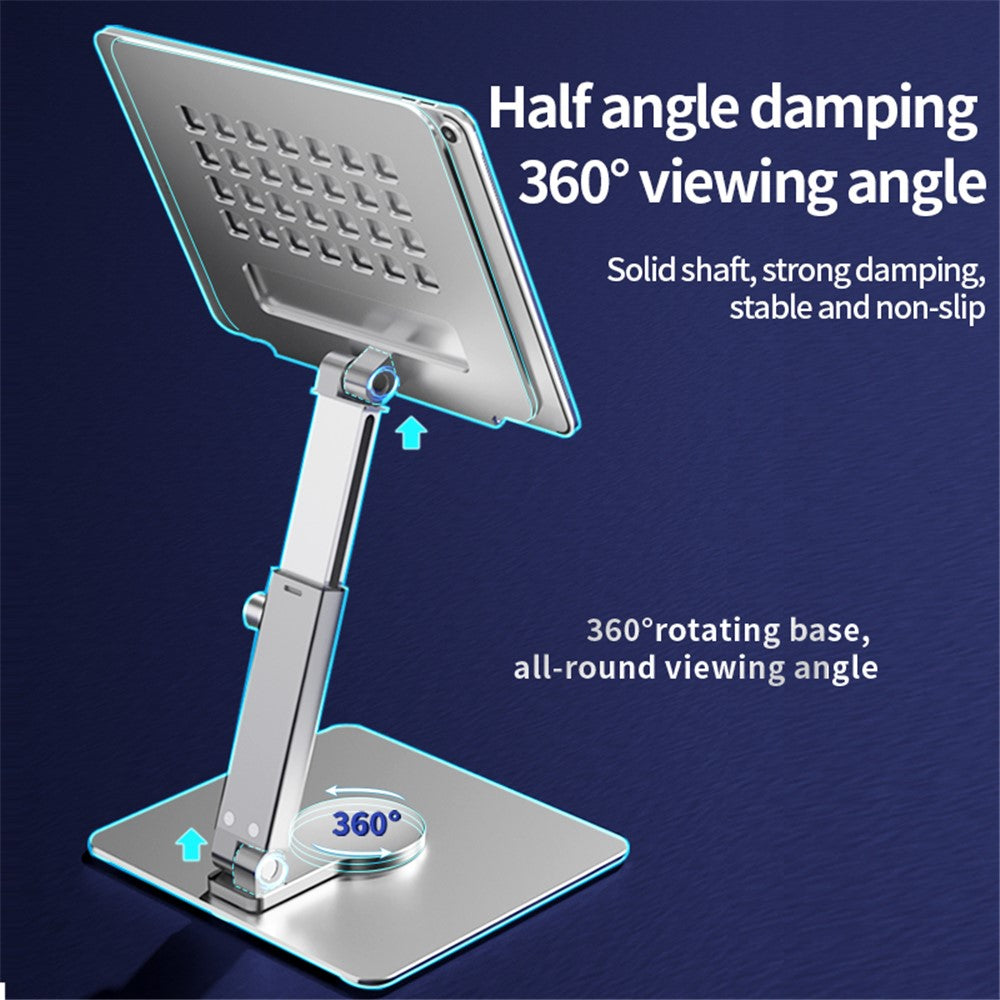 H06 Laptop Holder Riser 360 Degree Swivel Computer Tablet Stand Height Adjustable Aluminum Alloy Desktop Bracket
