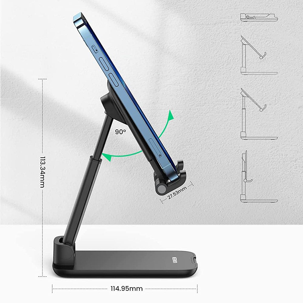 UGREEN 20435 Folding Desk Phone Stand Adjustable Phone Holder for Live Steaming Hands-Free Video Compatible with iPhone 13 Pro Max Galaxy S21 Ultra / S20 FE