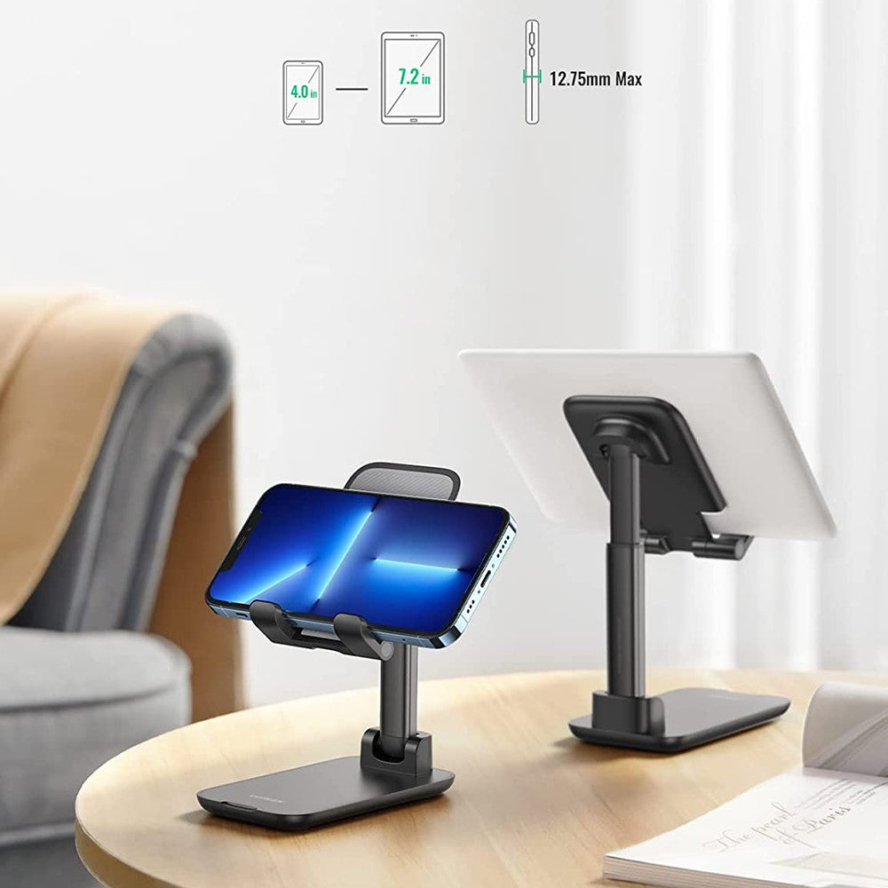 UGREEN 20435 Folding Desk Phone Stand Adjustable Phone Holder for Live Steaming Hands-Free Video Compatible with iPhone 13 Pro Max Galaxy S21 Ultra / S20 FE