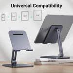 UGREEN 40393 Aluminum Folding Desk Tablet Stand for iPad Pro/Mini/Air/iPhone 13 Pro Max/Galaxy Tab A7/MatePad Non-Slip Adjustable Tablet PC Holder