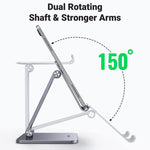 UGREEN 40393 Aluminum Folding Desk Tablet Stand for iPad Pro/Mini/Air/iPhone 13 Pro Max/Galaxy Tab A7/MatePad Non-Slip Adjustable Tablet PC Holder