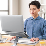 UGREEN 40291 Folding Aluminum Laptop Stand with Multi-Angle Adjustable Portable Desktop Tablet Holder for MacBook Air Pro Computers