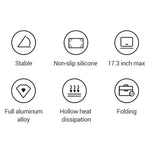 UGREEN 40291 Folding Aluminum Laptop Stand with Multi-Angle Adjustable Portable Desktop Tablet Holder for MacBook Air Pro Computers