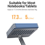 UGREEN 40291 Folding Aluminum Laptop Stand with Multi-Angle Adjustable Portable Desktop Tablet Holder for MacBook Air Pro Computers