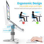 L2 Aluminum Laptop Stand Multi-Angle Adjustable Portable Desktop Tablet Holder with Heat Dissipation Hole for MacBook Air Pro/iPad