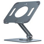 BONERUY L04mini 360 graders roterende tabletholder i aluminiumslegering med hulrumsdesign og varmeafledning, sammenfoldelig holder til iPad