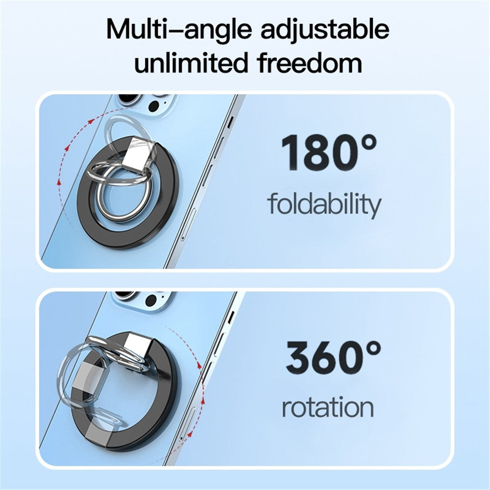 Magnetisk mobilringhållare kompatibel med iPhone 13/12-serien justerbar fingerringhållare stativ stöd 360 grader roterande 180 grader vikbar