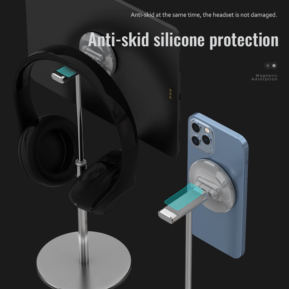 R-JUST PB04-13 Height Adjustable Magnetic Absorption Tablet/Phone Desk Bracket Headphone Hanger Stand
