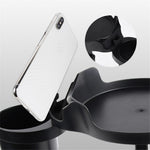 SC222 Multifunctional Long Arm Car Cup Holder Expander Food Drink Tray with Rotating Adjustable Base