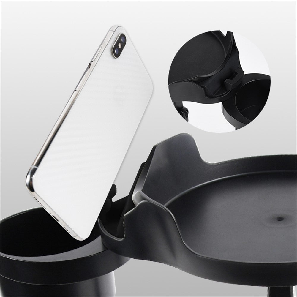 SC222 Multifunctional Long Arm Car Cup Holder Expander Food Drink Tray with Rotating Adjustable Base