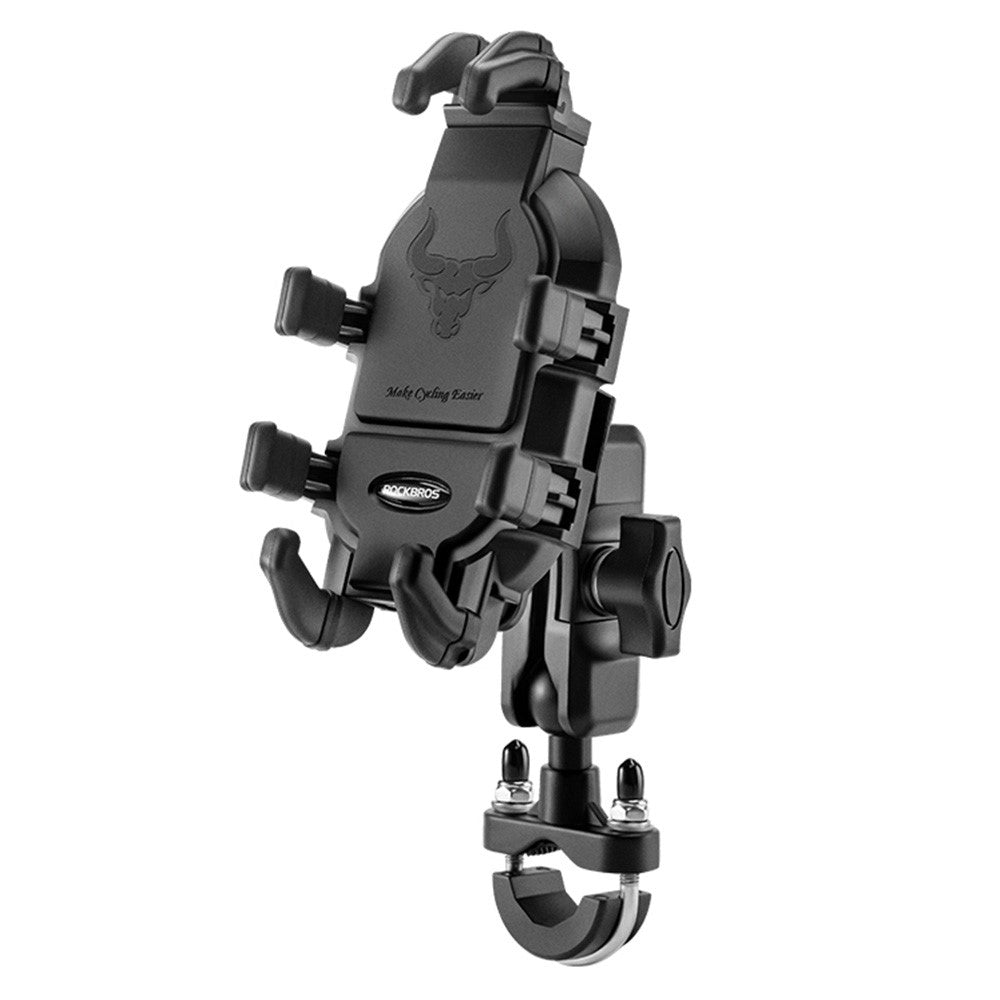 ROCKBROS Bull Head Pattern Motorcycle Electric Bike Bicycle Phone Stand Rotatable Phone Holder Mount Bracket