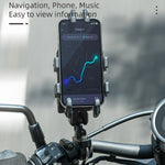 ROCKBROS Bull Head Pattern Motorcycle Electric Bike Bicycle Phone Stand Rotatable Phone Holder Mount Bracket