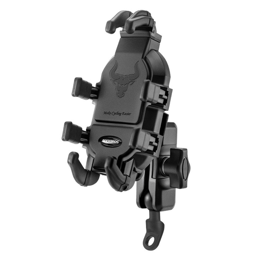 ROCKBROS Bull Head Pattern Motorcycle Electric Bike Bicycle Phone Stand Rotatable Phone Holder Mount Bracket