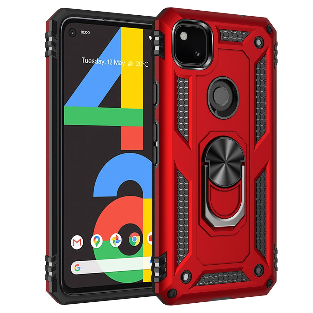Hybrid PC TPU-cover til Google Pixel 4a 4G med støttefod Armor-cover