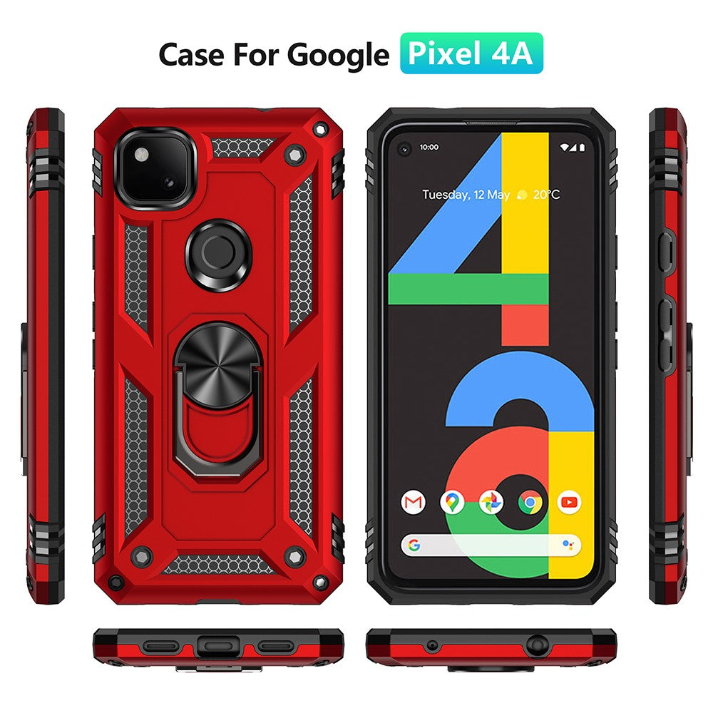 Hybrid PC TPU-cover til Google Pixel 4a 4G med støttefod Armor-cover