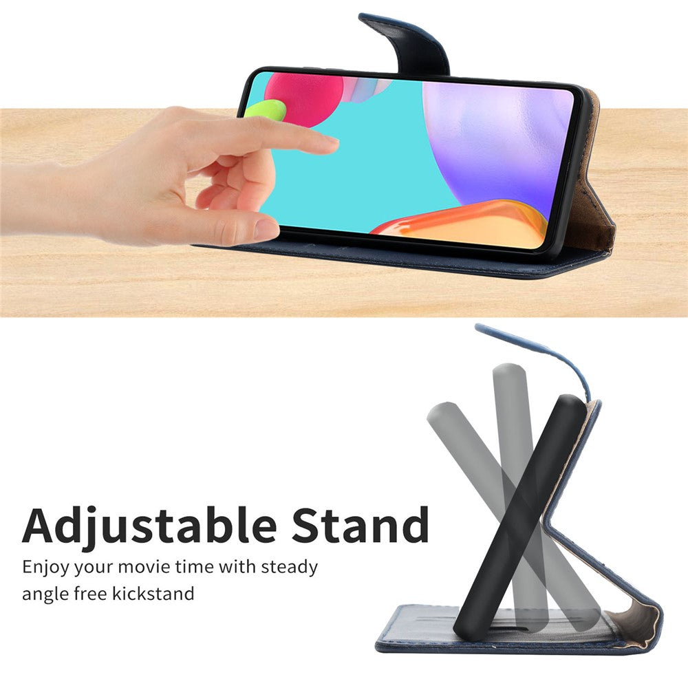 Nappa tekstur Anti-drop Ægte læder + TPU Telefoncover Stativ Tegnebog Beskyttelsescover til Google Pixel 6 Pro