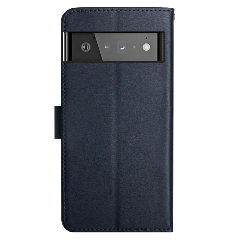 Nappa tekstur Anti-drop Ægte læder + TPU Telefoncover Stativ Tegnebog Beskyttelsescover til Google Pixel 6 Pro