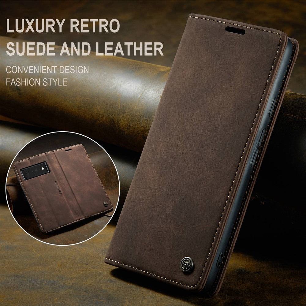 CASEME 013 Series Compatible for Google Pixel 6 Pro Mobile Phone Case Wallet Anti-Drop Magnetic Auto-absorbed PU Leather Flip Phone Cover