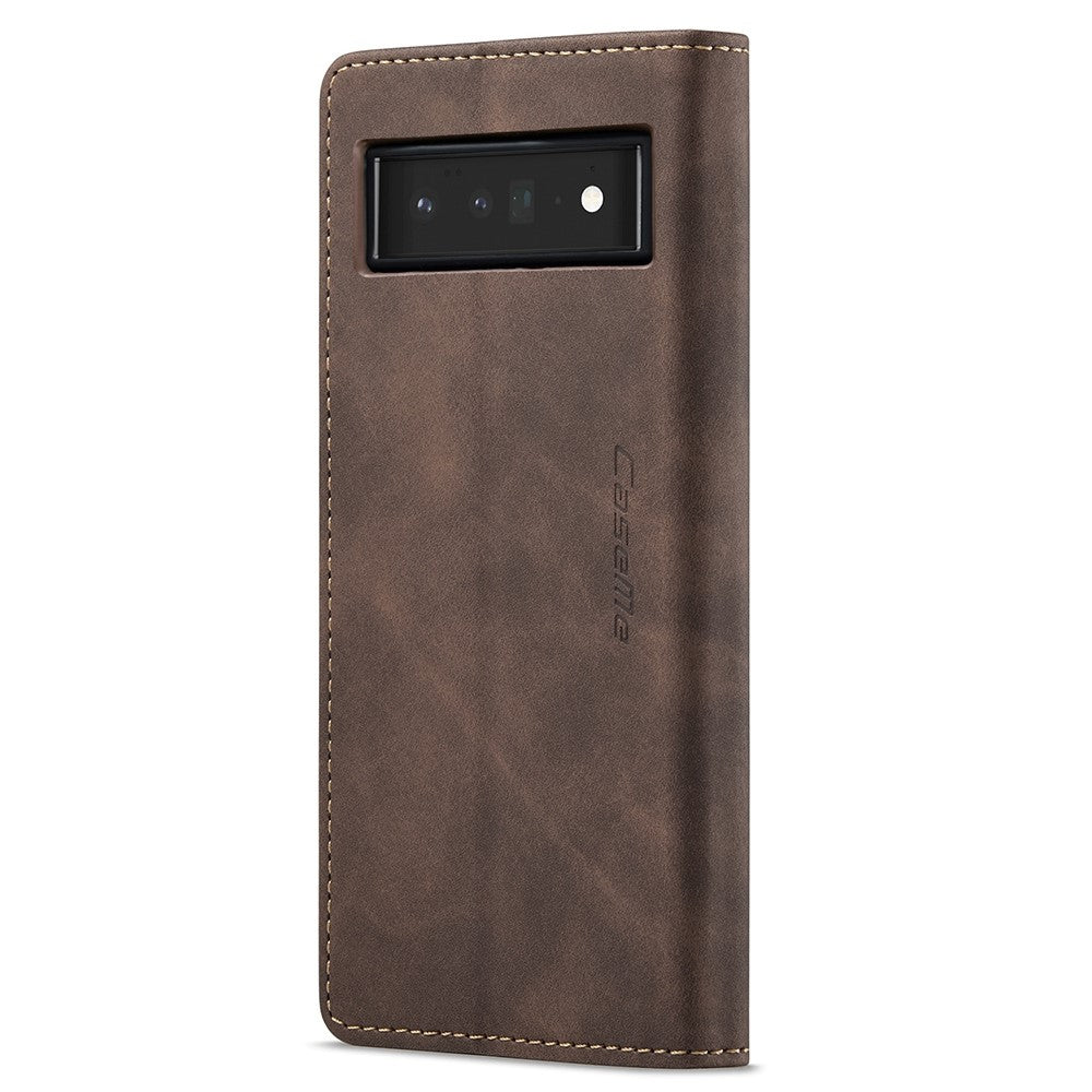 CASEME 013 Series Compatible for Google Pixel 6 Pro Mobile Phone Case Wallet Anti-Drop Magnetic Auto-absorbed PU Leather Flip Phone Cover