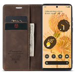 CASEME 013 Series Compatible for Google Pixel 6 Pro Mobile Phone Case Wallet Anti-Drop Magnetic Auto-absorbed PU Leather Flip Phone Cover