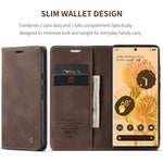 CASEME 013 Series Compatible for Google Pixel 6 Pro Mobile Phone Case Wallet Anti-Drop Magnetic Auto-absorbed PU Leather Flip Phone Cover