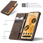 CASEME 013 Series Compatible for Google Pixel 6 Pro Mobile Phone Case Wallet Anti-Drop Magnetic Auto-absorbed PU Leather Flip Phone Cover