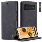 CASEME 013 Series Compatible for Google Pixel 6 Pro Mobile Phone Case Wallet Anti-Drop Magnetic Auto-absorbed PU Leather Flip Phone Cover