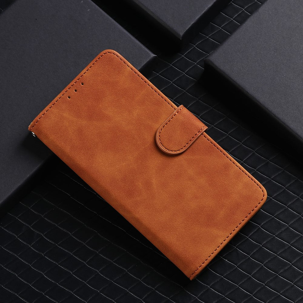 Comfortable Skin-touch Feeling Anti-scratch PU Leather Stand Phone Cover Wallet Case for Google Pixel 6a