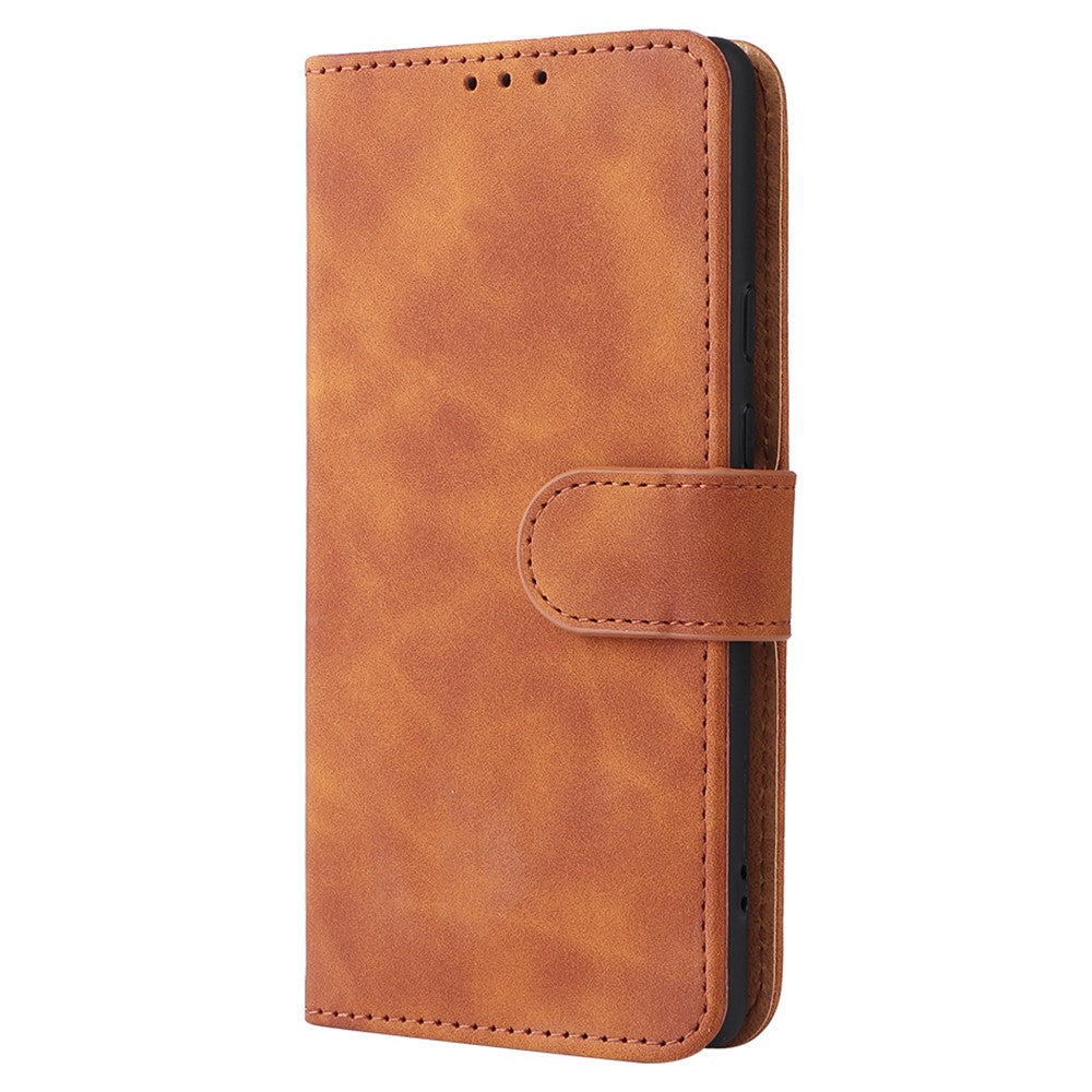 Comfortable Skin-touch Feeling Anti-scratch PU Leather Stand Phone Cover Wallet Case for Google Pixel 6a