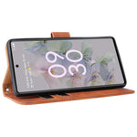 Comfortable Skin-touch Feeling Anti-scratch PU Leather Stand Phone Cover Wallet Case for Google Pixel 6a