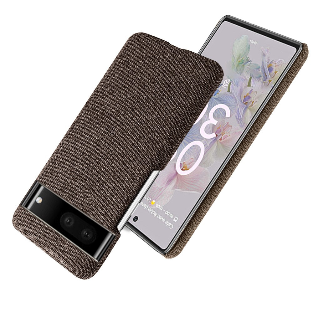 Til Google Pixel 7 5G Faldbestandigt Ensfarvet Stof Tekstur Beskyttende Skal Hard PC Telefoncover