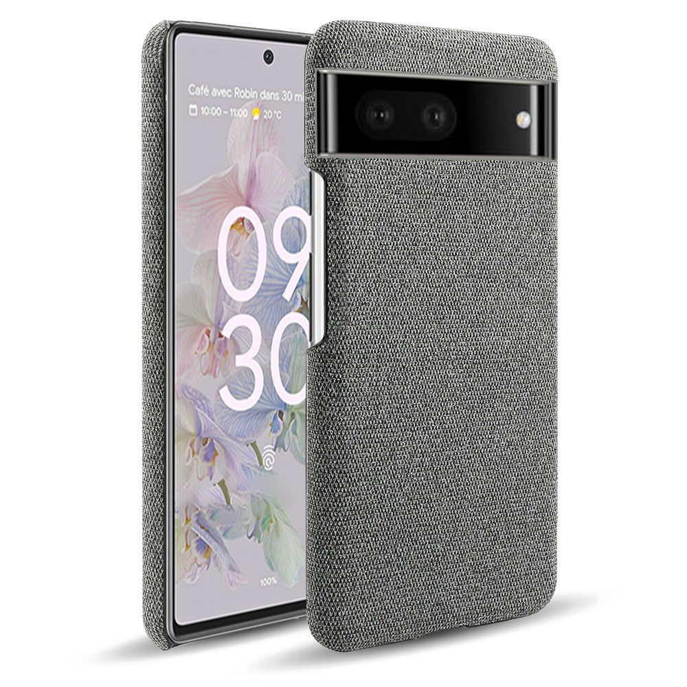 Til Google Pixel 7 5G Faldbestandigt Ensfarvet Stof Tekstur Beskyttende Skal Hard PC Telefoncover