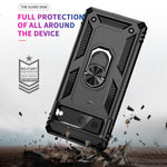 For Google Pixel 7 5G Military Grade Shockproof Anti-Scratch Ring Kickstand PC + TPU Hybrid Phone Case Protector