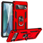 For Google Pixel 7 5G Military Grade Shockproof Anti-Scratch Ring Kickstand PC + TPU Hybrid Phone Case Protector