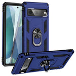 For Google Pixel 7 5G Military Grade Shockproof Anti-Scratch Ring Kickstand PC + TPU Hybrid Phone Case Protector