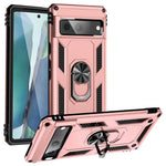 For Google Pixel 7 5G Military Grade Shockproof Anti-Scratch Ring Kickstand PC + TPU Hybrid Phone Case Protector