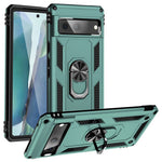For Google Pixel 7 5G Military Grade Shockproof Anti-Scratch Ring Kickstand PC + TPU Hybrid Phone Case Protector