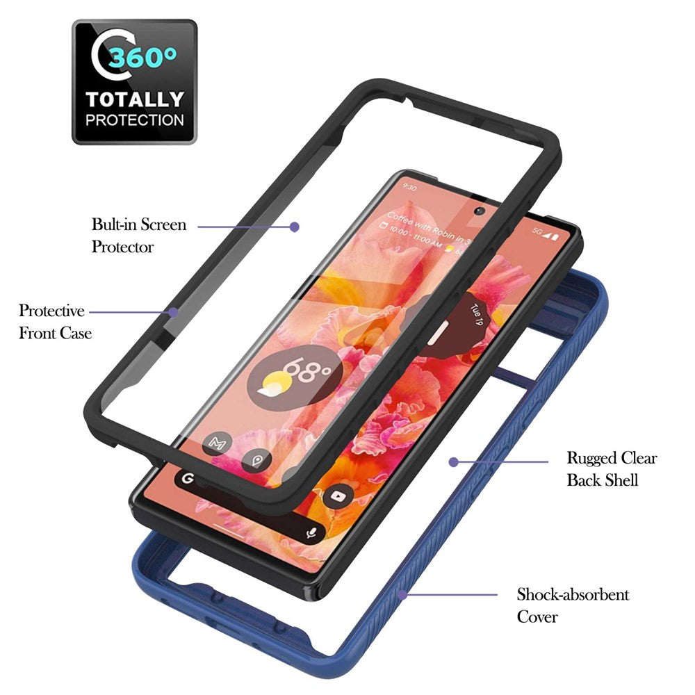 For Google Pixel 7 5G YB PC Series-6 Built-In PET Screen Film Phone Cover, Shockproof TPU+PC Detachable Shell