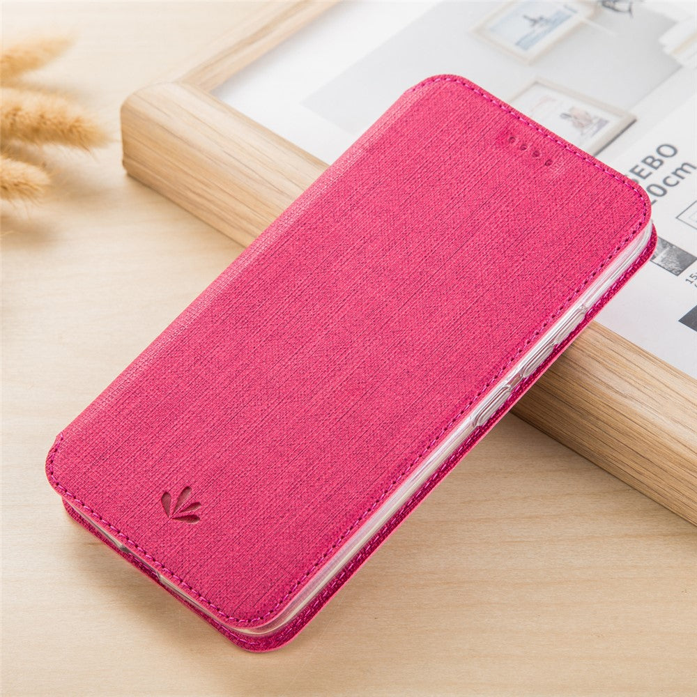 VILI DMX Cross Texture-kortpladslædercover med stander til Asus Zenfone 5Z ZS620KL/5 ZE620KL