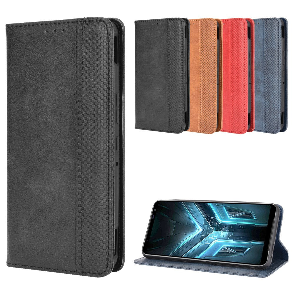 Retro Leather Stylish Phone Shell for Asus ROG Phone 3/ZS661KS/ROG Phone 3 Strix