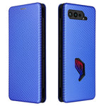 Mobiltelefonstativ cover med kulfibertekstur til Asus ROG Phone 5, automatisk absorberende lædercover